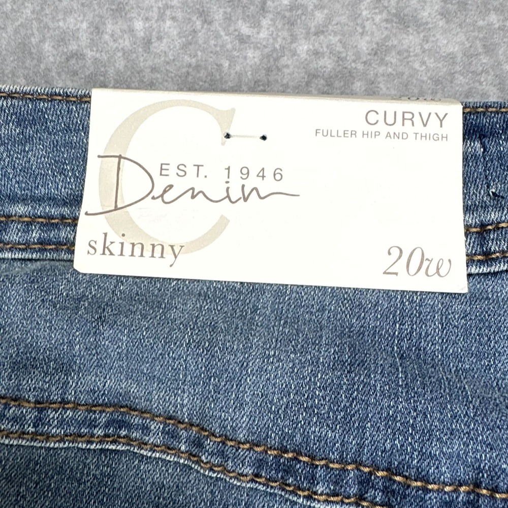 EST. 1946 Denim Jeans Women 20W Blue Stretch Curvy Skinny Leg Whisker Sculpting - Picture 10 of 11